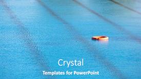  Presentation with blue and orange - Amazing PPT theme having orange-lifebuoy-floating backdrop and a teal colored foreground