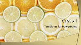  Presentation with orange lime - Colorful presentation enhanced with orange lime and lemon close backdrop and a soft green colored foreground