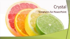  Presentation with orange lime - Theme consisting of orange lime green - citrus fresh fruit isolated background and a sky blue colored foreground