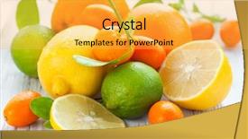  Presentation with orange lime - PPT theme with orange lime green - citrus fresh fruit background and a yellow colored foreground