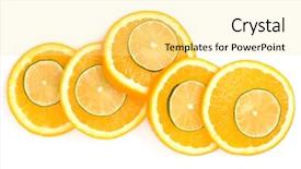  Presentation with citrus - Cool new presentation theme with orange lime green - citrus fruit slices isolated backdrop and a blonde colored foreground