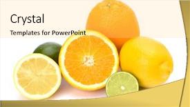  Presentation with orange lime - Slides enhanced with orange lime green - citrus fruits isolated on white background and a  colored foreground