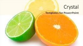  Presentation with citrus - Beautiful theme featuring orange lime green - colourful citrus slices backdrop and a blonde colored foreground