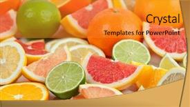  Presentation with orange lime - Cool new slide set with orange lime green - different citrus fruit close up backdrop and a gold colored foreground
