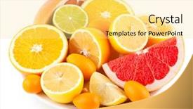  Presentation with different - Amazing PPT theme having orange lime green - different citruses backdrop and a yellow colored foreground
