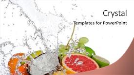  Presentation with orange lime - Slides having orange lime green - fresh fruits with water splash background and a white colored foreground