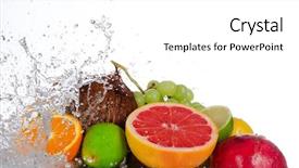  Presentation with splash fruits - Amazing PPT layouts having orange lime green - fresh fruits with water splash backdrop and a white colored foreground
