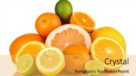  Presentation with orange lime - Audience pleasing theme consisting of orange lime green - lots ripe citrus isolated backdrop and a yellow colored foreground