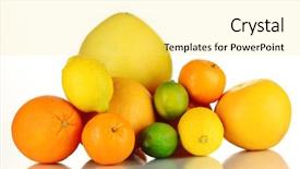  Presentation with citrus - Slide deck enhanced with orange lime green - lots ripe citrus isolated background and a yellow colored foreground