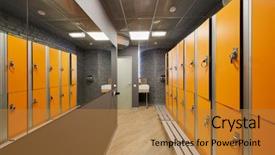  Presentation with locker room - Slides enhanced with orange lockers in locker room background and a gold colored foreground
