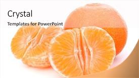  Presentation with orange fruit - Beautiful PPT theme featuring orange mandarin or tangerine fruit backdrop and a white colored foreground