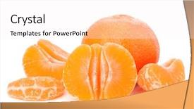  Presentation with orange peel isolated - Audience pleasing presentation design consisting of orange mandarin or tangerine fruit backdrop and a white colored foreground