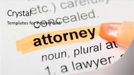  Presentation with attorney - Slide deck enhanced with orange marker on attorney word background and a white colored foreground