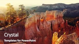  Presentation with rocks - Slide set featuring orange maroon - picturesque colorful pink rocks background and a tawny brown colored foreground