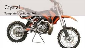  Presentation with dirt bike - Amazing presentation theme having orange motorcross bike backdrop and a soft green colored foreground