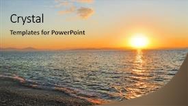  Presentation with mystic - Slides consisting of orange mystic sunset of sea background and a lemonade colored foreground