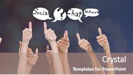  Presentation with composite - Slides consisting of orange navy - digital composite of speech bubbles background and a coral colored foreground