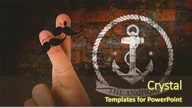  Presentation with bricks - Beautiful PPT layouts featuring orange navy - fingers with mustache against texture backdrop and a tawny brown colored foreground