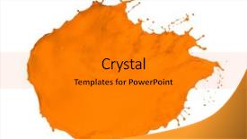  Presentation with paint splatter - Amazing PPT theme having orange paint splash isolated backdrop and a gray colored foreground
