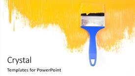  Presentation with paint brush - Cool new theme with orange painted shape with brush backdrop and a white colored foreground