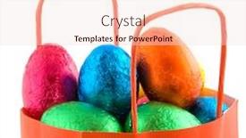  Presentation with paper bag - Beautiful presentation featuring orange paper bag with colorful chocolate eggs backdrop and a lemonade colored foreground