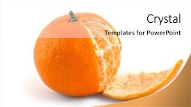  Presentation with orange peel isolated - Beautiful presentation theme featuring orange peel - mandarin fruit isolated on white backdrop and a white colored foreground