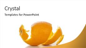  Presentation with orange peel isolated - PPT layouts with orange peel isolated on white background and a  colored foreground