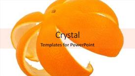  Presentation with orange peel isolated - Presentation theme featuring orange peel isolated on white background and a gold colored foreground