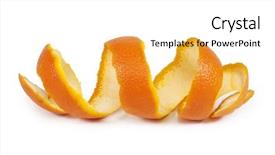  Presentation with orange peel isolated - Presentation design having orange peel isolated on white background and a white colored foreground