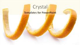  Presentation with orange - PPT theme enhanced with orange peel or orange twist on white background close-up background and a blonde colored foreground