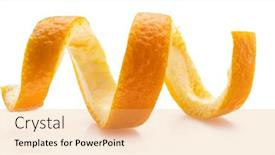  Presentation with orange peel isolated - Presentation theme with orange-peel-or-orange-twist background and a yellow colored foreground