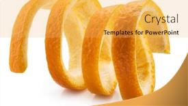  Presentation with orange - Presentation having orange-peel-or-orange-twist background and a yellow colored foreground