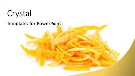  Presentation with fruits - PPT theme featuring orange peel on white background background and a white colored foreground