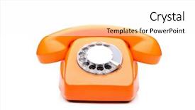  Presentation with phone - Amazing slides having orange phone isolated on white backdrop and a white colored foreground