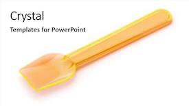  Presentation with ice cream - Presentation design consisting of orange plastic ice cream spoon background and a white colored foreground