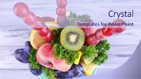  Presentation with decoration - PPT layouts featuring orange plum wedding - table decoration made of fruits background and a  colored foreground