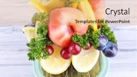  Presentation with decoration - Beautiful slides featuring orange plum wedding - table decoration made of fruits backdrop and a  colored foreground