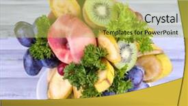  Presentation with events and decoration presentation - Slides featuring orange plum wedding - table decoration made of fruits background and a  colored foreground