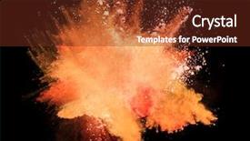  Presentation with explosion - Amazing PPT layouts having orange powder on black backdrop and a tawny brown colored foreground