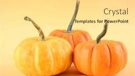  Presentation with yellow orange - Presentation theme enhanced with orange-pumpkin-on-yellow-background background and a blonde colored foreground
