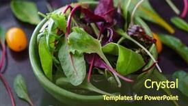  Presentation with salad - Cool new presentation theme with orange rockets - baby salad leaves backdrop and a tawny brown colored foreground