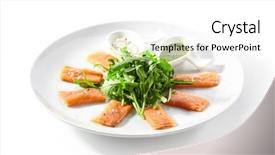  Presentation with drone rocket - Audience pleasing PPT theme consisting of orange rockets - fresh salmon carpaccio with rocket backdrop and a white colored foreground