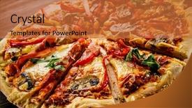  Presentation with mushrooms farm to table vegetables - Cool new PPT layouts with orange rockets - pizza with ham and vegetables backdrop and a  colored foreground