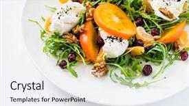  Presentation with salad - Presentation theme with orange rockets - salad with persimmon background and a  colored foreground