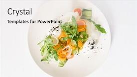  Presentation with salad - PPT theme having orange rockets - spring salad top view background and a white colored foreground
