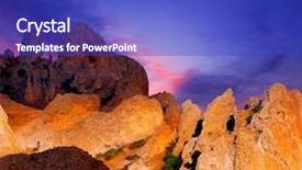  Presentation with blue orange - Beautiful presentation featuring orange rocks on blue sky background backdrop and a royal blue colored foreground