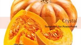  Presentation with orange - Slide set having orange-round-pumpkin-and-pumpkin background and a  colored foreground