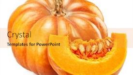  Presentation with orange slice - Theme featuring orange-round-pumpkin-and-pumpkin background and a gold colored foreground