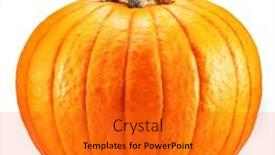  Presentation with symbol - Presentation design enhanced with orange-round-pumpkin-symbol background and a gold colored foreground
