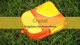  Presentation with bag - Presentation having orange-school-backpack-schoolbag-bag background and a yellow colored foreground